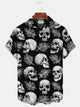 Alohadaddy Beach Vacation Skull Palm Leaf Men's Vintage Hawaiian Plus Size Shirts
