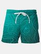 Alohadaddy Vacation Beach Map Line Tie-Dye Men's Hawaii Art Breathable quick Dry Casual Shorts Swim Trunks