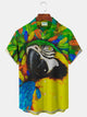 Alohadaddy Glaucous Macaw Beach Vacation TropicalBirds Men's Hawaiian Plus Size Art Shirts