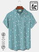 Alohadaddy Casual Cotton-Linen Wave-Point Irregular Line Men's Holiday Plus Size Aloha Breathable Natural Shirts