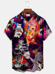Alohadaddy Musical Instruments Animals Cats Men's Bowling Button Pocket Shirts