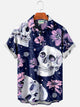 Alohadaddy Skull Floral Men's Button Pocket Shirt