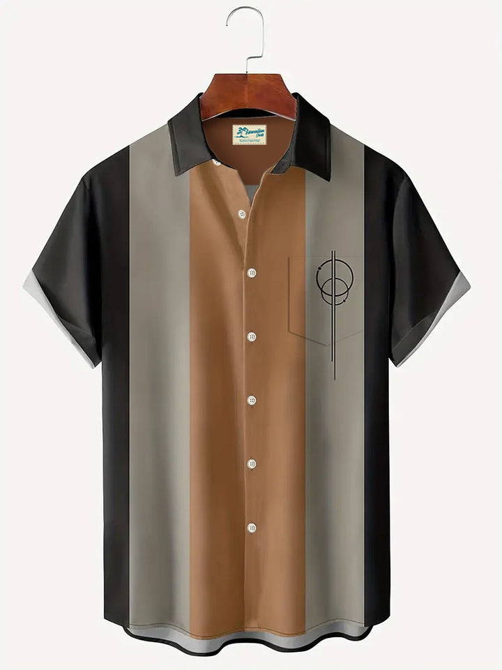 Alohadaddy Vintage Bowling Geometric Print Men&