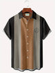 Alohadaddy Vintage Bowling Geometric Print Men's Button Pocket Shirt