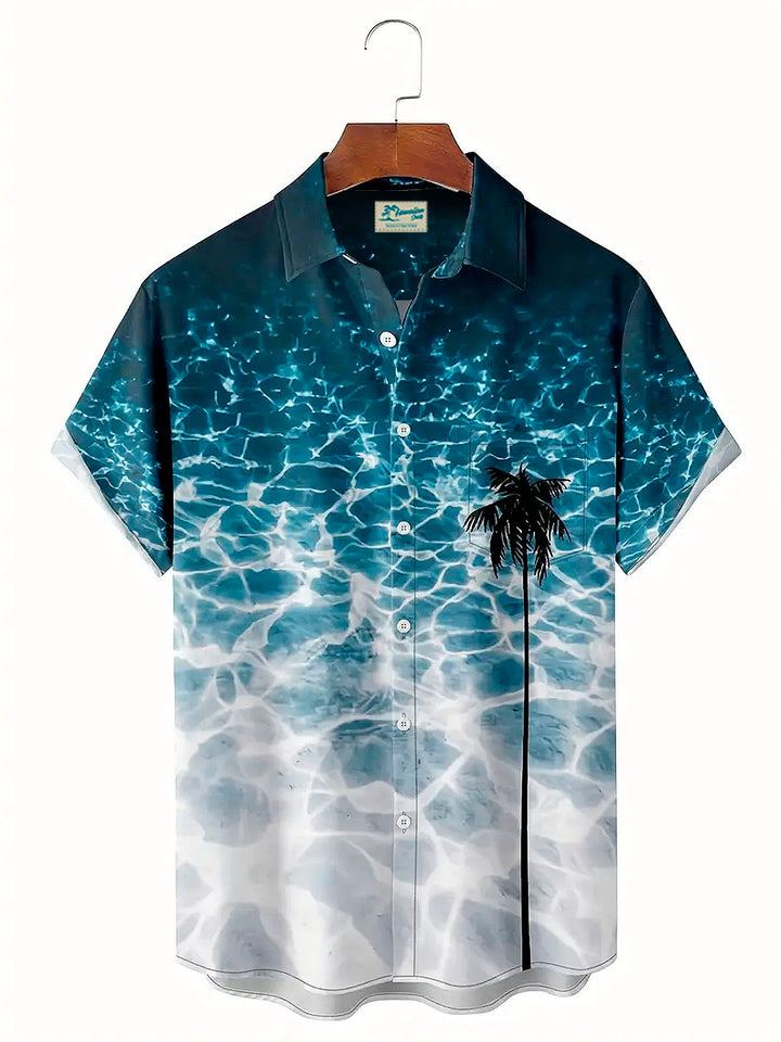 Alohadaddy Hawaiian Water Ripple Coconut Tree Men&