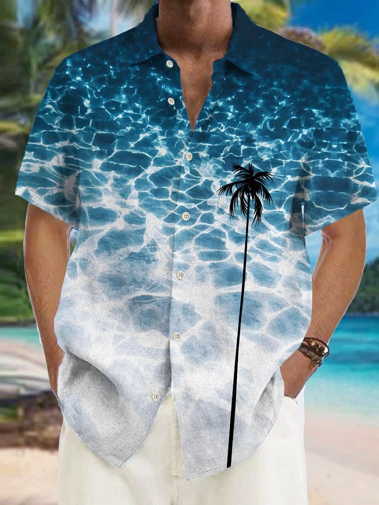 Alohadaddy Hawaiian Water Ripple Coconut Tree Men&