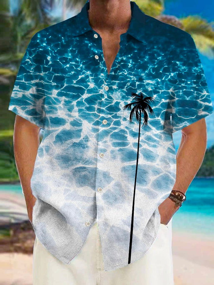 Alohadaddy Hawaiian Water Ripple Coconut Tree Men&