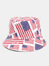 Alohadaddy Bucket Hat American Flag Print Reversible Casual Sun Protection Sun Hat