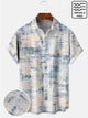 Alohaddy White Abstract Texture Casual Seersucker Wrinkle Free Stretch Oversized Shirts