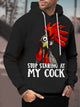 Sudadera con capucha y cordón con estampado de dibujos animados de gallo divertido para hombre de Alohadaddy