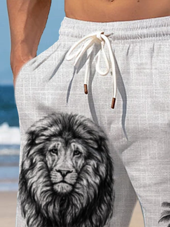 Alohadaddy Lion Coconut Tree Print Men&