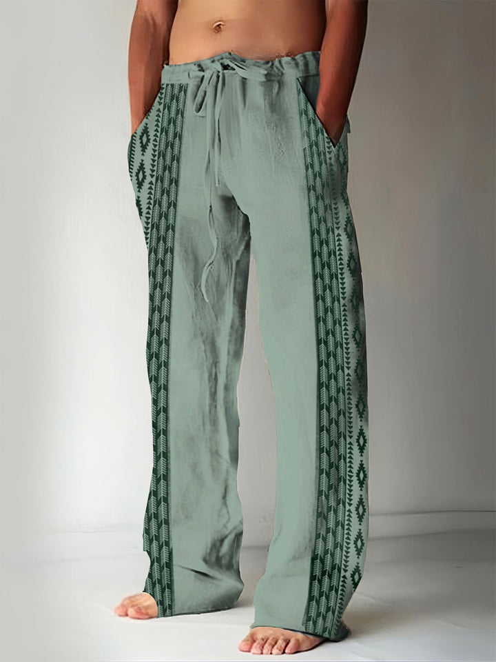 Pantalon décontracté pour homme à imprimé géométrique rétro Azcott d&