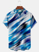 Alohadaddy Men's Gradient Geometric Print Button Pocket Shirt