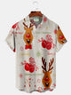 Alohadaddy Christmas Sika Deer Print Men's Button Pocket Shirt