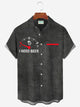 Alohadaddy Vintage Letter Print Men's Button Pocket Shirt