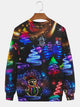 Alohadaddy Christmas Holiday Men's Crew Neck Sweatshirt Warm and Comfortable Large Size Outdoor Pullover Sweatshirt