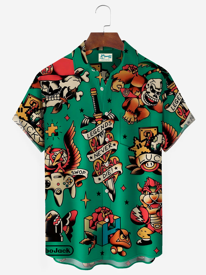 Alohadaddy Vintage Cartoon Game Green Men&