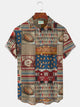 Alohadaddy Retro Rugby Textured Print Men's Button Pocket Shirt