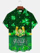 Alohadaddy St. Patrick's Day Tropical Botanical Print Men's Button-Pocket Shirt