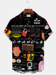 Camisa con bolsillos abotonados para hombre con estampado de amigos vintage de Alohadaddy