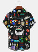 Alohadaddy Vintage Friends Print Men's Button Pocket Shirt