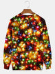 Alohadaddy Christmas Holiday Men's Round Neck Sweatshirt Lights Art Warm Comfortable Pullover Top Big Tall