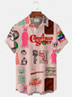 Camisa hawaiana estampada navideña para hombre Alohadaddy You Will Shoot Your Eye Out Camisa elástica con bolsillo divertido y diseño de linternas y fuegos artificiales Talla grande