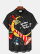 Alohadaddy New Year's Bell Print Men's Button Pocket Shirt