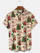 Camisas navideñas Alohadaddy de color caqui para hombre, camisas con bolsillos de fácil cuidado y elásticas con dibujos animados de Papá Noel de los años 50, tallas grandes