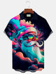 Alohadaddy Musical Santa Print Men's Button Pocket Shirt