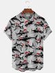 Alohadaddy Christmas Shark Print Printed Men's Button Pocket Shirt