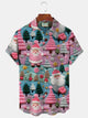 Alohadaddy Christmas Gnome Print Men's Button Pocket Shirt