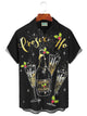 Alohadaddy New Year Christmas Printed Men's Button Pocket Shirt