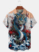 Alohadaddy Retro Dragon Japanese Men's Button Pocket Shirt