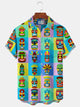 Alohadaddy Hawaiian Tiki Print Men's Button Pocket Shirt
