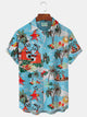 Alohadaddy Hawaiian Coconut Tree Print Men's Button Pocket Shirt