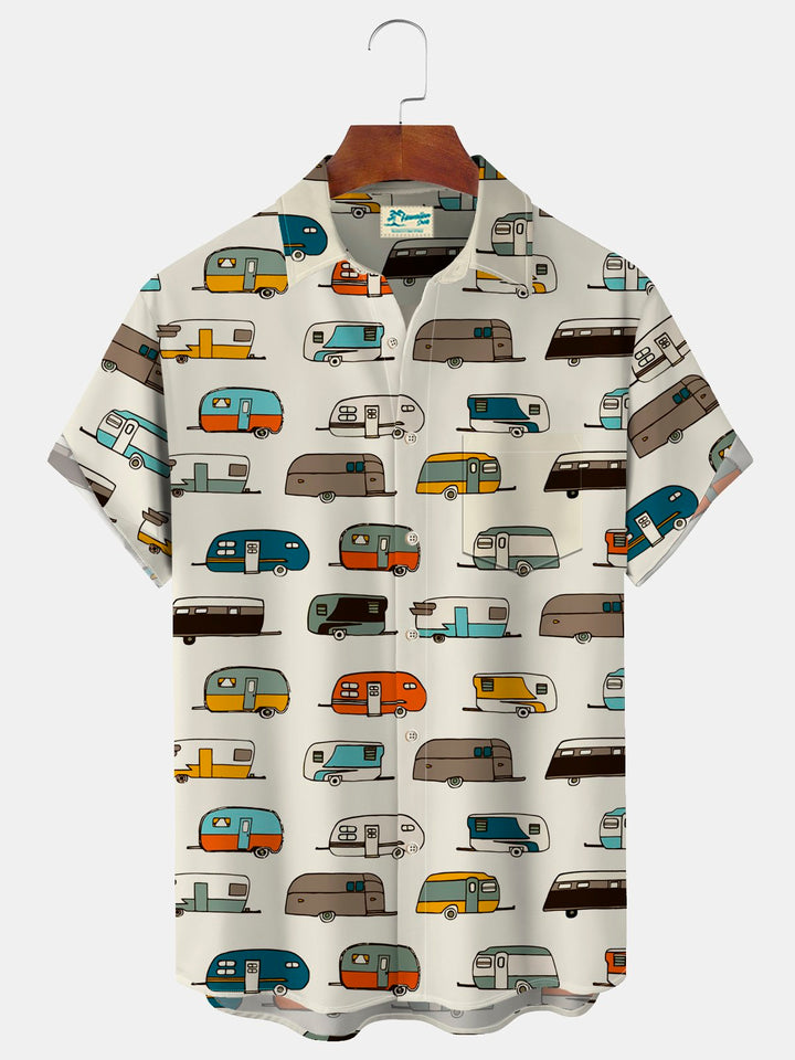 Alohadaddy Vintage Camper Cartoon Khaki Men&