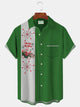 Camisas de bolos para hombre de estilo vintage de mediados de siglo con diseño geométrico verde de Alohadaddy, camisas de campamento elásticas de fácil cuidado con bolsillos