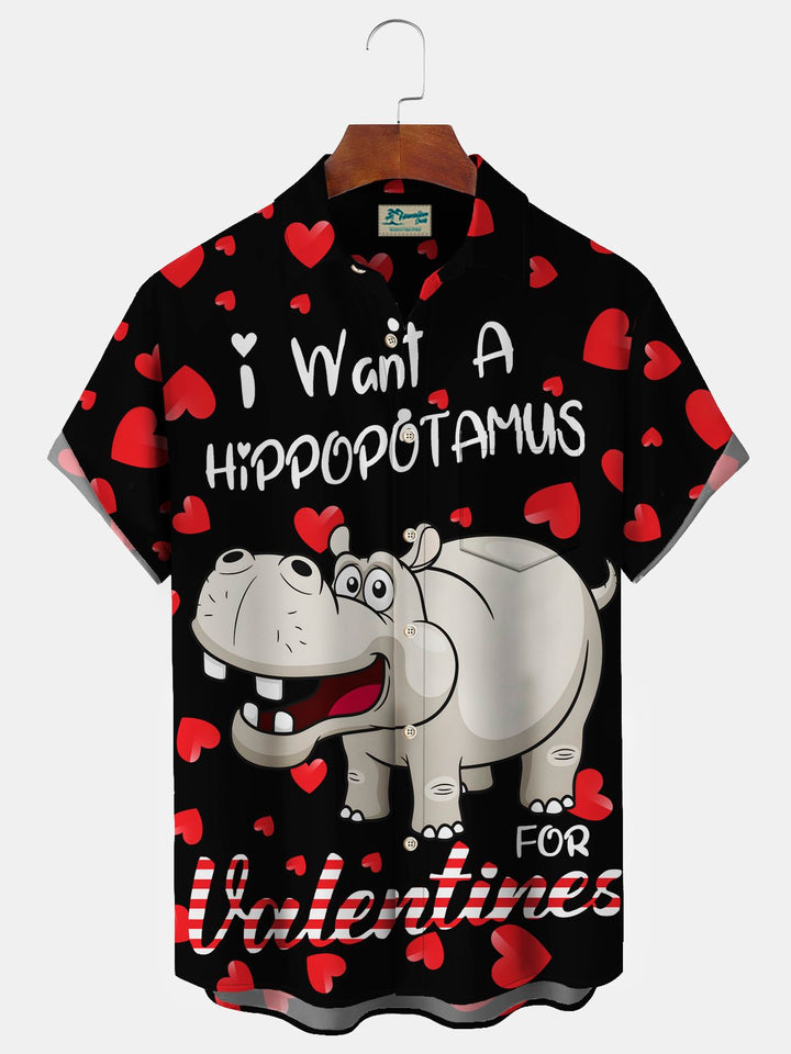 Alohadaddy Valentine Heart Hippo Print Men&