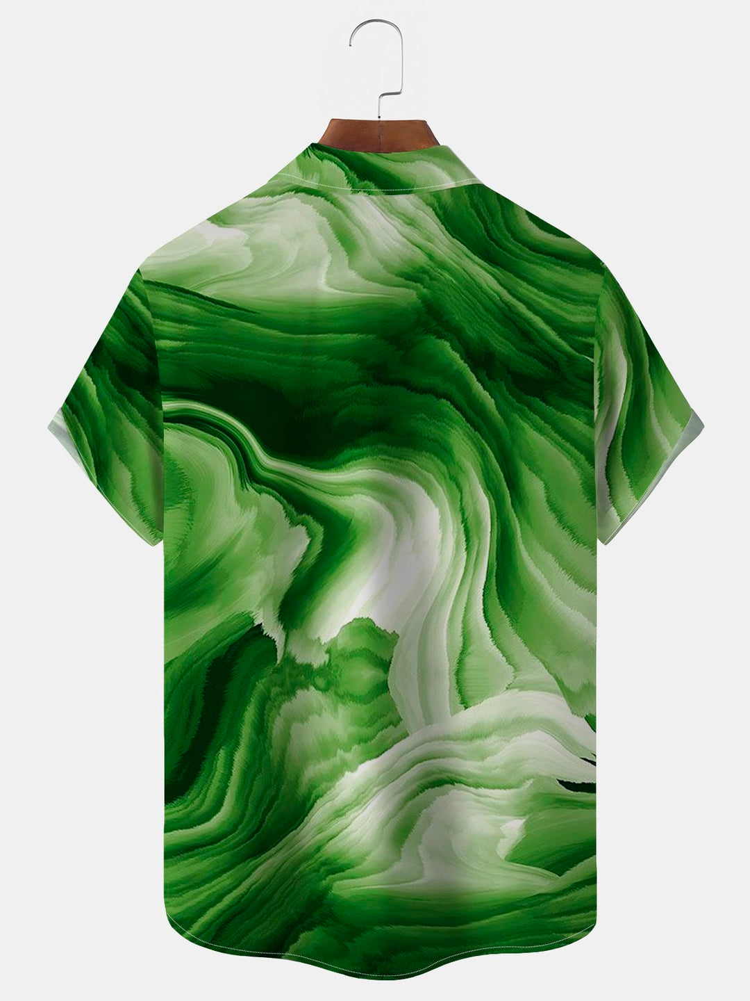 Camisa con bolsillos abotonados para hombre con estampado de tinta en degradado hawaiano de Alohadaddy