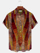 Camisa con bolsillos abotonados para hombre con estampado étnico geométrico vintage de Alohadaddy