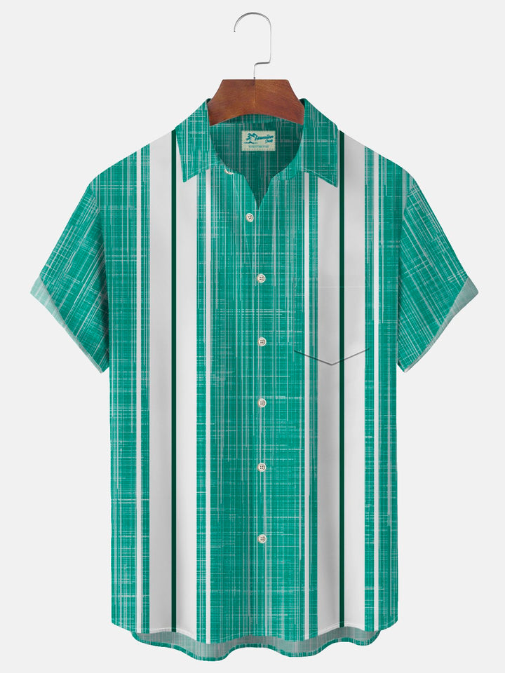 Alohadaddy Retro Geometric Contrast Stripe Printed Men&