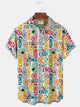 Alohadaddy Vintage Mid-Century Geometric Men's Hawaiian Shirts Easy Care Pocket Camp Shirts