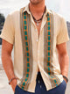 Alohadaddy Retro Geometric Printed Men's Button Pocket Shirt