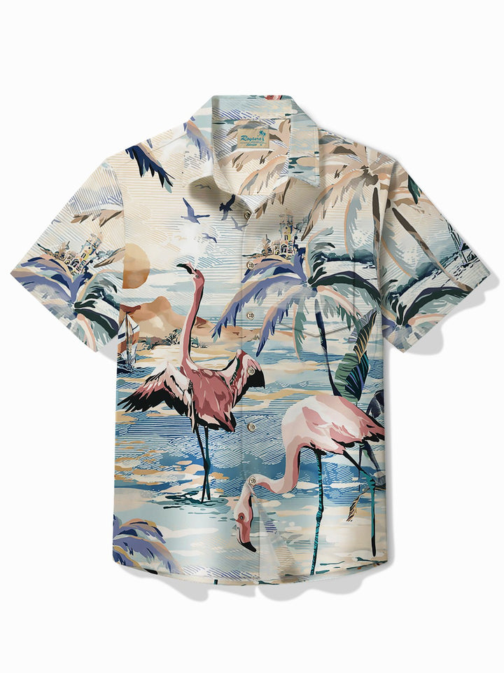 Alohadaddy Hawaiian Shirt Flamingo &amp; Tops