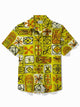 Alohadaddy Hawaiian Tiki Printed Men's Button Pocket Shirt