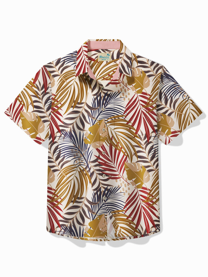 Camisa informal holgada de manga corta con estampado floral y hojas de palma para hombre de Alohadaddy