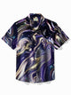 Alohadaddy Hawaiian Shirt Retro Abstract Textured Print Men's Button Pocket Shirt