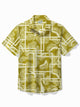 Alohadaddy Hawaiian Shirt Botanical Geometric Print Men's Button Pocket Shirt