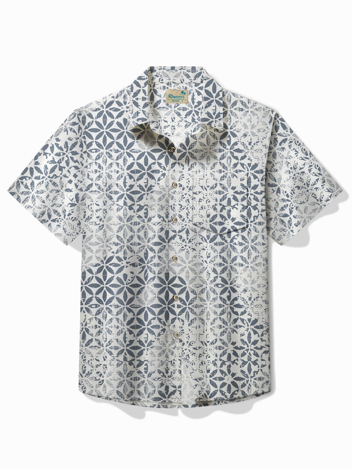 Camisa hawaiana con bolsillo y textura abstracta retro Alohadaddy para hombre, camisa de camping, talla grande
